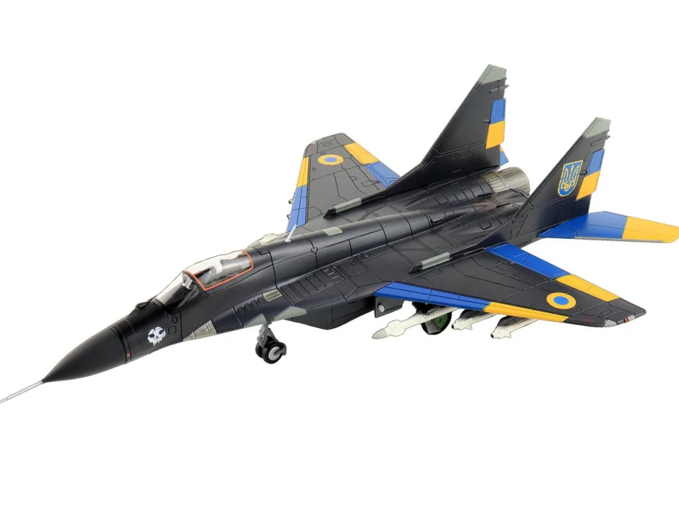 Mikoyan MIG-29 Fulcrum Aircraft "Ghost of Kyiv, 40th Tactical Aviation Brigade, Vasylkiv Air Base" (2023) Ukrainian Air Force "Air Power Series" 1/72 Diecast Model by Hobby Master