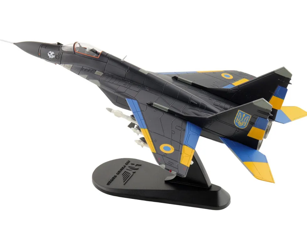 Mikoyan MIG-29 Fulcrum Aircraft "Ghost of Kyiv, 40th Tactical Aviation Brigade, Vasylkiv Air Base" (2023) Ukrainian Air Force "Air Power Series" 1/72 Diecast Model by Hobby Master