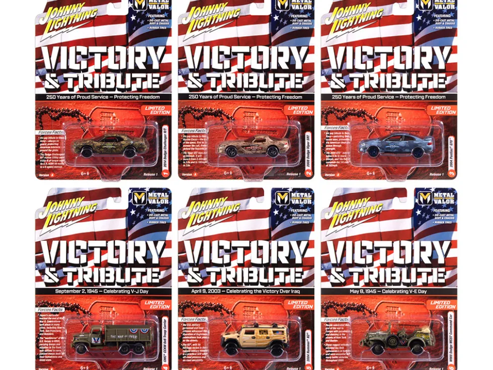 Military Set A of 6 pieces 2025 Release 1 Limited Edition Diecast Models by Johnny Lightning