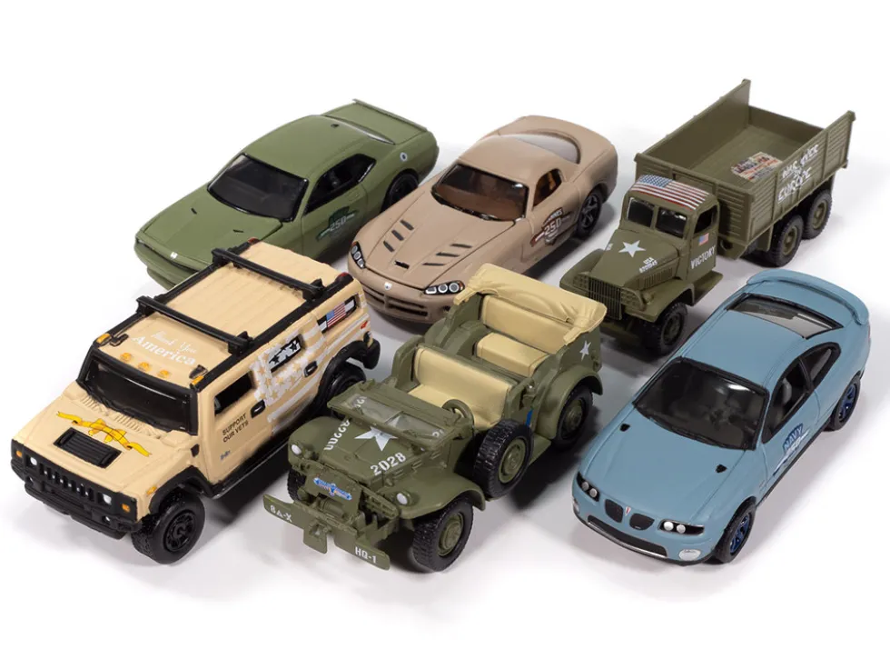 Military Set B of 6 pieces 2025 Release 1 Limited Edition Diecast Models by Johnny Lightning