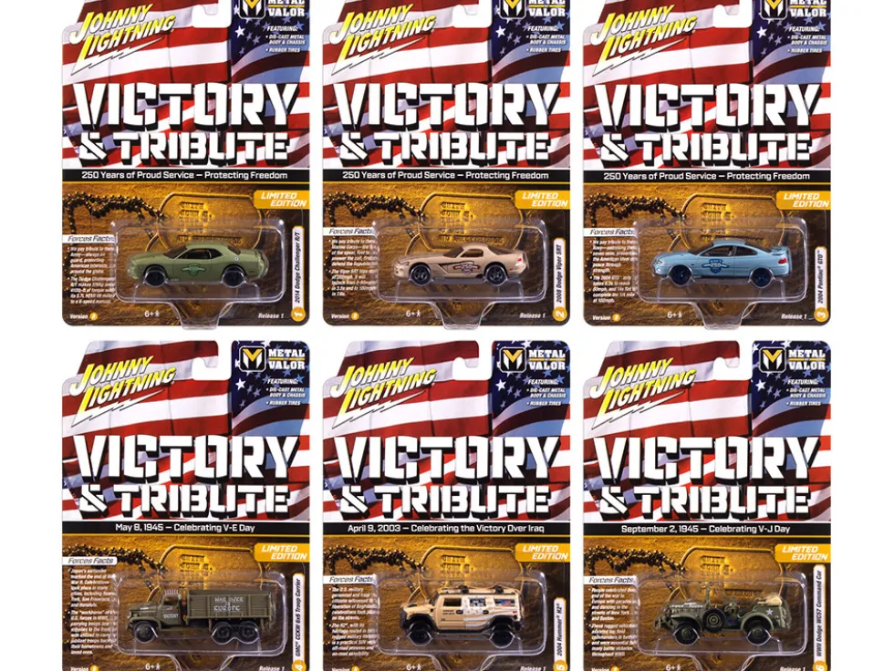 Military Set B of 6 pieces 2025 Release 1 Limited Edition Diecast Models by Johnny Lightning