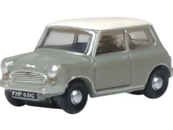 Mini Classic Tweed Gray with Cream Top 1/148 (N) Scale Diecast Model Car by Oxford Diecast