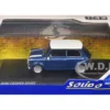 1994 Mini Cooper Sport Tahiti Blue Metallic with White Top and Stripes 1/43 Diecast Model Car by Solido