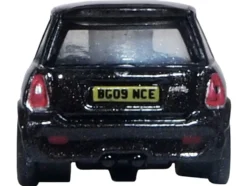 Mini Cooper S RHD (Right Hand Drive) Midnight Black with Silver Stripes 1/148 (N) Scale Diecast Model Car by Oxford Diecast