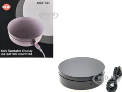 Mini Turntable Rotating Display Stand 4.75" with Black Base for 1/64 Scale Model Cars