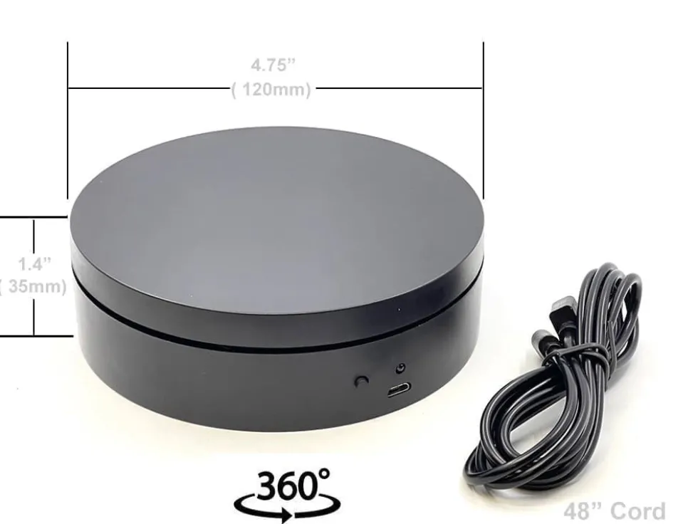 Mini Turntable Rotating Display Stand 4.75" with Black Base for 1/64 Scale Model Cars