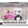 Minneapolis Moline G840 Wide Front Tractor with Cab Hot Pink and White 1/64 Diecast Model by SpecCast