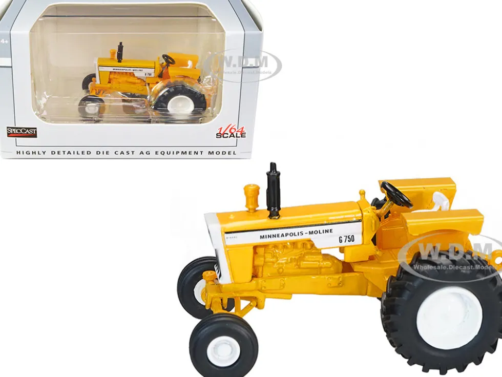 Minneapolis Moline G750 Wide Front Tractor Yellow 1/64 Diecast Model SpecCast SCT932