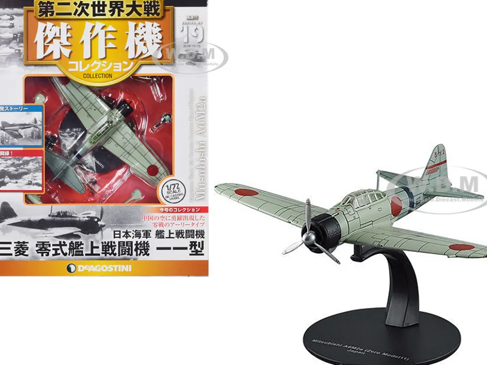 Mitsubishi A6M2a Zero Fighter Aircraft Imperial Japanese Navy Air Service 1/72 Diecast Model DeAgostini DAWF19