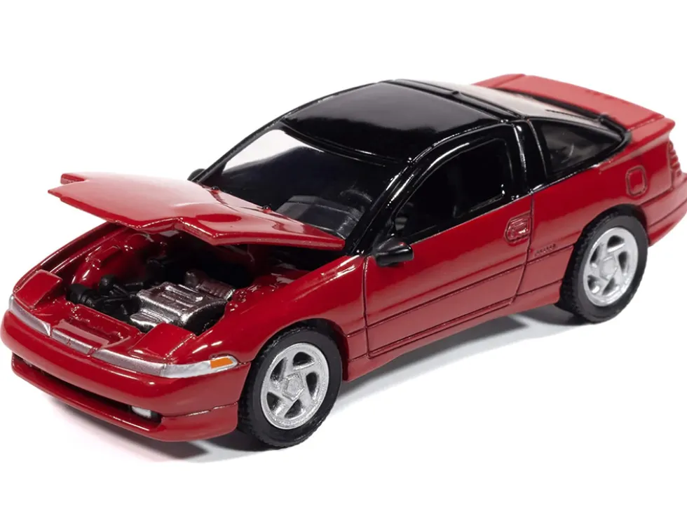 1991 Mitsubishi Eclipse GSX Maranello Red with Black Top "Import Legends" Series 1/64 Diecast Model Car by Auto World