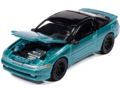 1991 Mitsubishi Eclipse GSX Tennessee Blue Metallic with Black Top "Import Legends" Series 1/64 Diecast Model Car by Auto World
