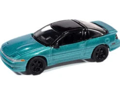1991 Mitsubishi Eclipse GSX Tennessee Blue Metallic with Black Top "Import Legends" Series 1/64 Diecast Model Car by Auto World