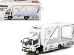 Mitsubishi Fuso Canter Mobile Display Truck RHD (Right Hand Drive) "EVA Racing" White with Graphics "Truck64" Series 1/64 Diecast Model Car by Tarmac Works