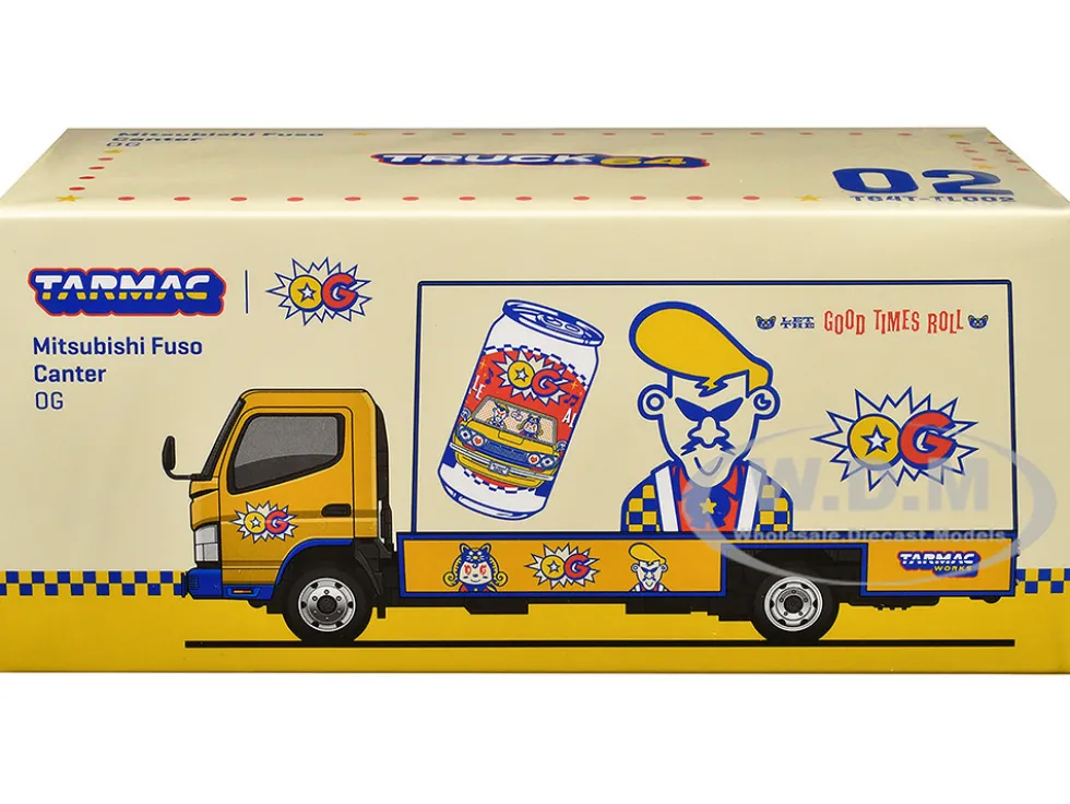 Mitsubishi Fuso Canter Mobile Ad Truck RHD (Right Hand Drive) "OG Beer" Yellow with Graphics "Truck64" Series 1/64 Diecast Model Car by Tarmac Works