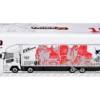 Mitsubishi Fuso Super Great Truck with Transporter "EVA Racing" White with Graphics "Truck64" Series 1/64 Diecast Model Car by Tarmac Works