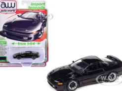 1993 Mitsubishi 3000GT VR-4 Albany Black Pearl "Import Legends" Series 1/64 Diecast Model Car by Auto World