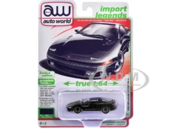 1993 Mitsubishi 3000GT VR-4 Albany Black Pearl "Import Legends" Series 1/64 Diecast Model Car by Auto World