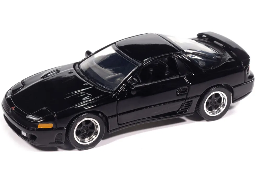 1993 Mitsubishi 3000GT VR-4 Albany Black Pearl "Import Legends" Series 1/64 Diecast Model Car by Auto World