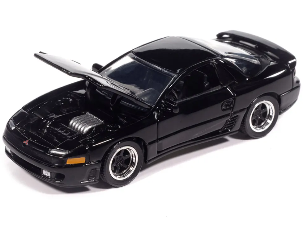 1993 Mitsubishi 3000GT VR-4 Albany Black Pearl "Import Legends" Series 1/64 Diecast Model Car by Auto World