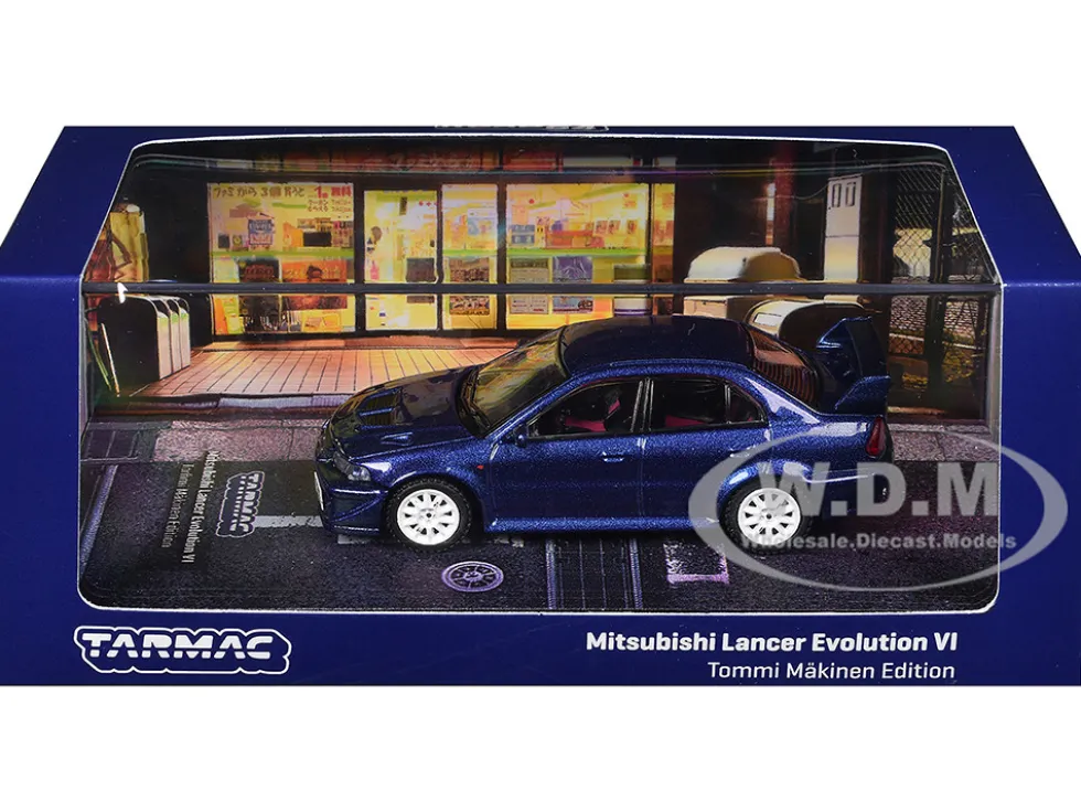 Mitsubishi Lancer Evolution VI RHD (Right Hand Drive) "Tommi Makinen Edition" Blue Metallic "Road64" Series 1/64 Diecast Model by Tarmac Works