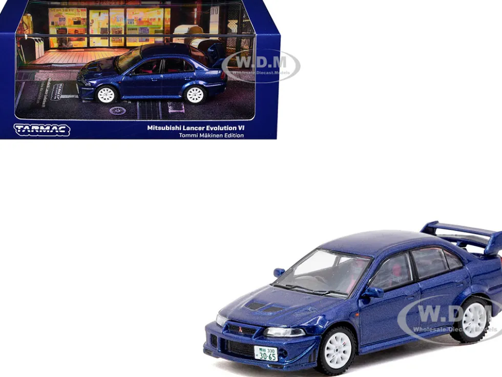 Mitsubishi Lancer Evolution VI RHD (Right Hand Drive) "Tommi Makinen Edition" Blue Metallic "Road64" Series 1/64 Diecast Model by Tarmac Works