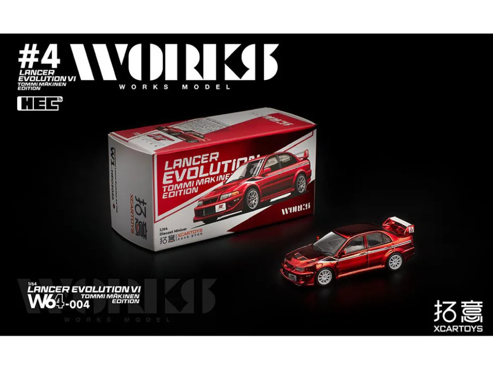 Mitsubishi Lancer Evolution VI RHD (Right Hand Drive) "Tommi Makinen Edition" Red Chrome "Hobby Expo China 2026" 1/64 Diecast Model Car by Works Model