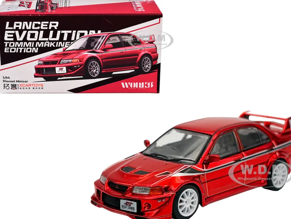 Mitsubishi Lancer Evolution VI RHD (Right Hand Drive) "Tommi Makinen Edition" Red Chrome "Hobby Expo China 2026" 1/64 Diecast Model Car by Works Model
