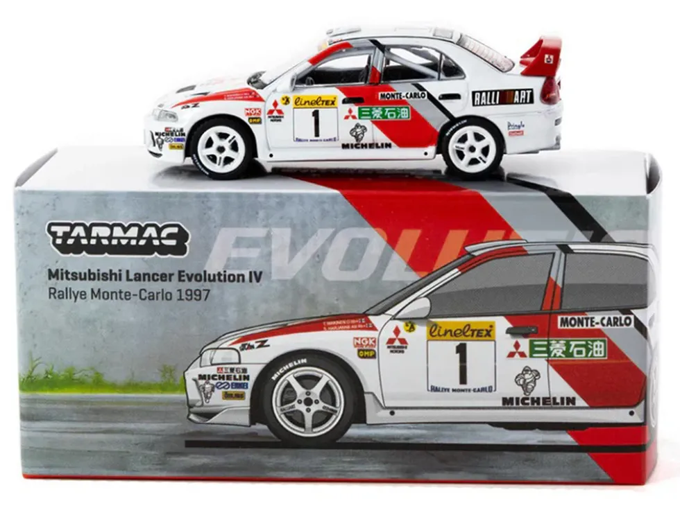 Mitsubishi Lancer Evolution IV #1 Tommi Makinen - Seppo Harjanne 3rd Place "Monte Carlo Rally" (1997) "Global64" Series 1/64 Diecast Model by Tarmac Works