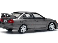 Mitsubishi Lancer Evolution IV RHD (Right Hand Drive) Dark Gray Metallic 1/64 Diecast Model Car by Pop Race