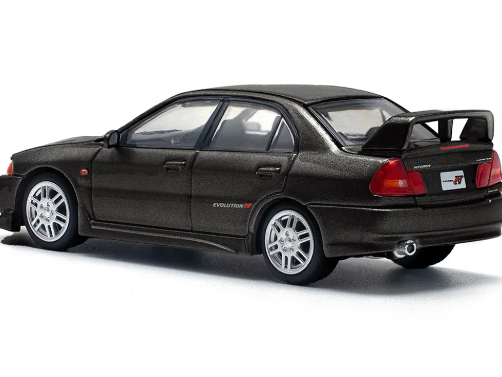 Mitsubishi Lancer Evolution IV RHD (Right Hand Drive) Pyrenees Black Pearl 1/64 Diecast Model Car by Pop Race