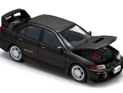 Mitsubishi Lancer Evolution IV RHD (Right Hand Drive) Pyrenees Black Pearl 1/64 Diecast Model Car by Pop Race