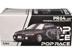 Mitsubishi Lancer Evolution IV RHD (Right Hand Drive) Pyrenees Black Pearl 1/64 Diecast Model Car by Pop Race