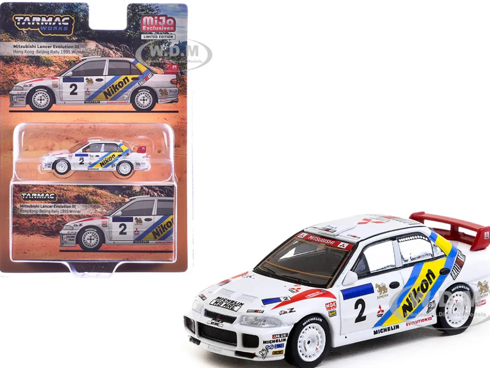 Mitsubishi Lancer Evolution III #2 Kenneth Eriksson - Staffan Parmander Winner "Hong Kong-Beijing Rally" (1995) "Global64" Series 1/64 Diecast Model by Tarmac Works