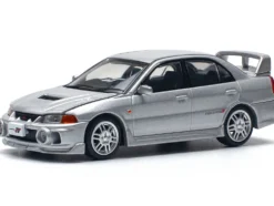 Mitsubishi Lancer Evolution IV RHD (Right Hand Drive) Steel Silver Metallic 1/64 Diecast Model Car by Pop Race