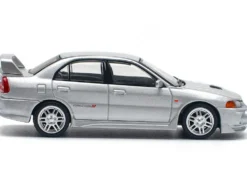 Mitsubishi Lancer Evolution IV RHD (Right Hand Drive) Steel Silver Metallic 1/64 Diecast Model Car by Pop Race