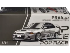 Mitsubishi Lancer Evolution IV RHD (Right Hand Drive) Steel Silver Metallic 1/64 Diecast Model Car by Pop Race
