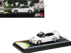 Mitsubishi Lancer RS Evolution IV RHD Right Hand Drive) White Monstar with Seiji Iwaki Driver Figure Initial D 1995 2013 Manga 1/64 Diecast Model Car Hobby Japan HJ642011D