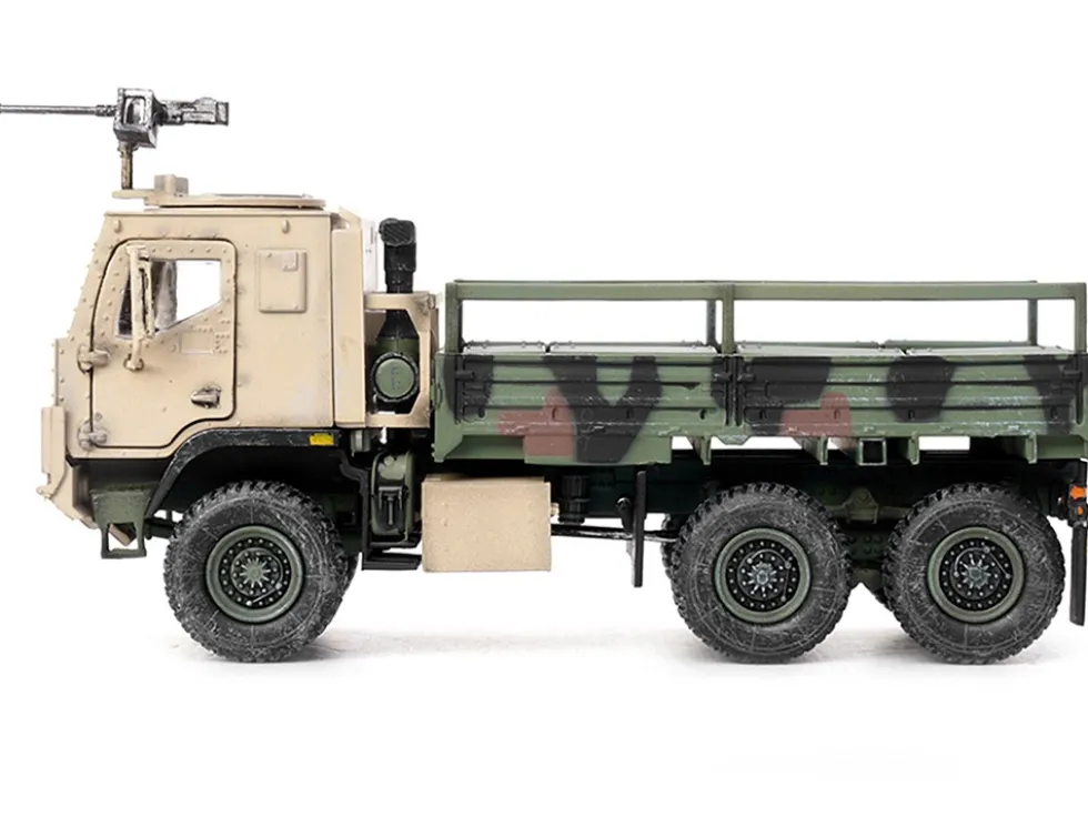 M1083 MTV Medium Tactical Vehicle Armored Cab Cargo Truck with Turret NATO Camouflage US Army Armor Premium Series 1/72 Diecast Model Panzerkampf 12219PB