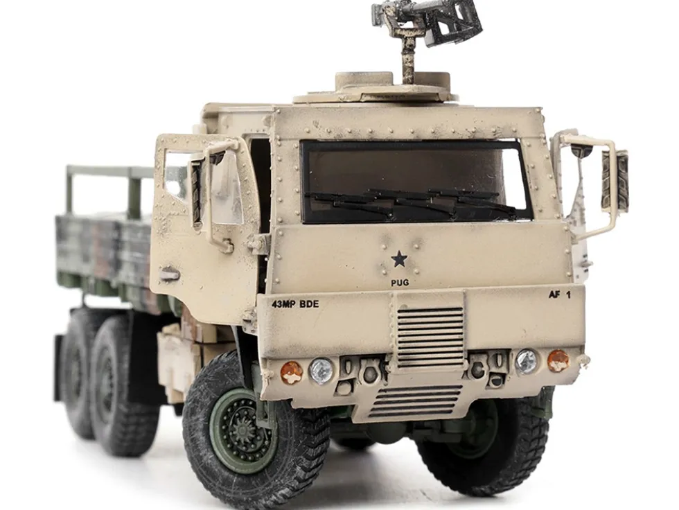 M1083 MTV Medium Tactical Vehicle Armored Cab Cargo Truck with Turret NATO Camouflage US Army Armor Premium Series 1/72 Diecast Model Panzerkampf 12219PB