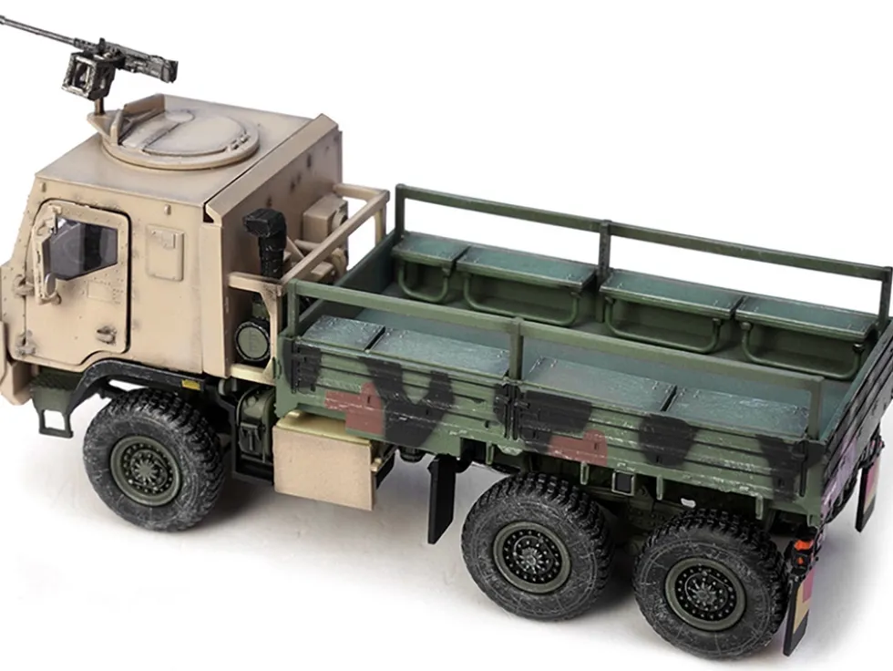 M1083 MTV Medium Tactical Vehicle Armored Cab Cargo Truck with Turret NATO Camouflage US Army Armor Premium Series 1/72 Diecast Model Panzerkampf 12219PB