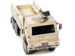 M1083 MTV Medium Tactical Vehicle Armored Cab Cargo Truck with Turret Desert Camouflage US Army Armor Premium Series 1/72 Diecast Model Panzerkampf 12219PA