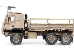 M1083 MTV Medium Tactical Vehicle Armored Cab Cargo Truck with Turret Desert Camouflage US Army Armor Premium Series 1/72 Diecast Model Panzerkampf 12219PA