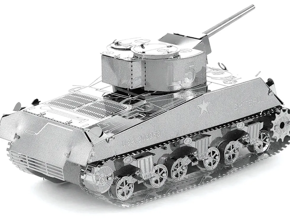 Model Kit American Sherman Tank (Moderate Difficulty) Steel Model by Metal Earth
