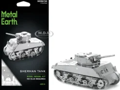 Model Kit American Sherman Tank (Moderate Difficulty) Steel Model by Metal Earth