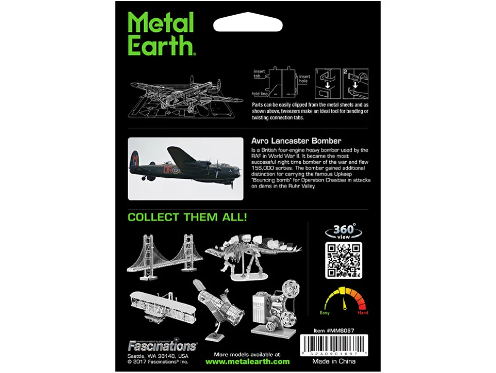 Model Kit Avro Lancaster Bomber Aircraft "Royal Air Force" (Moderate Difficulty) Steel Model by Metal Earth