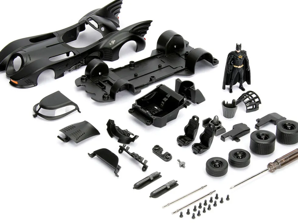 Model Kit Batmobile Matt Black Batman Diecast Figure Batman 1989 Movie Build N' Collect 1/24 Diecast Model Car Jada 30874