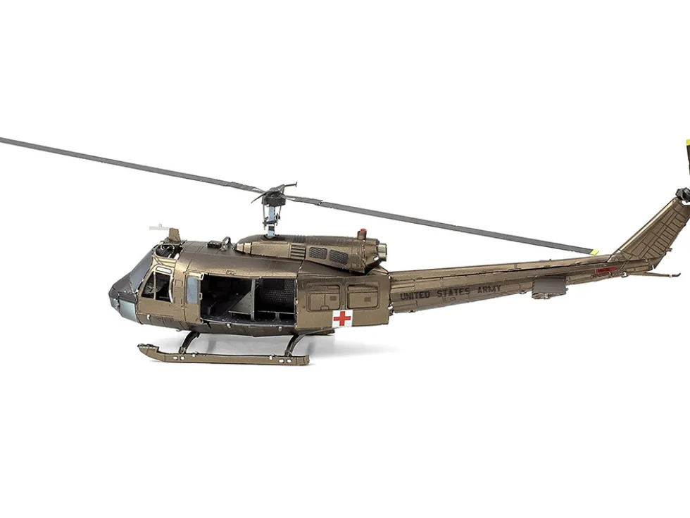 Model Kit Bell UH-1 Iroquois Helicopter "Huey" United States Army (Moderate Difficulty) Steel Model by Metal Earth