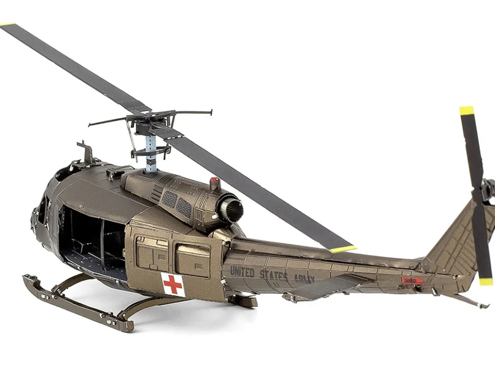 Model Kit Bell UH-1 Iroquois Helicopter "Huey" United States Army (Moderate Difficulty) Steel Model by Metal Earth