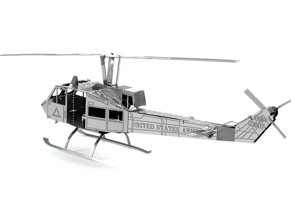Model Kit Bell UH-1 Iroquois "Huey" Helicopter "United States Army" (Easy Difficulty) Steel Model by Metal Earth