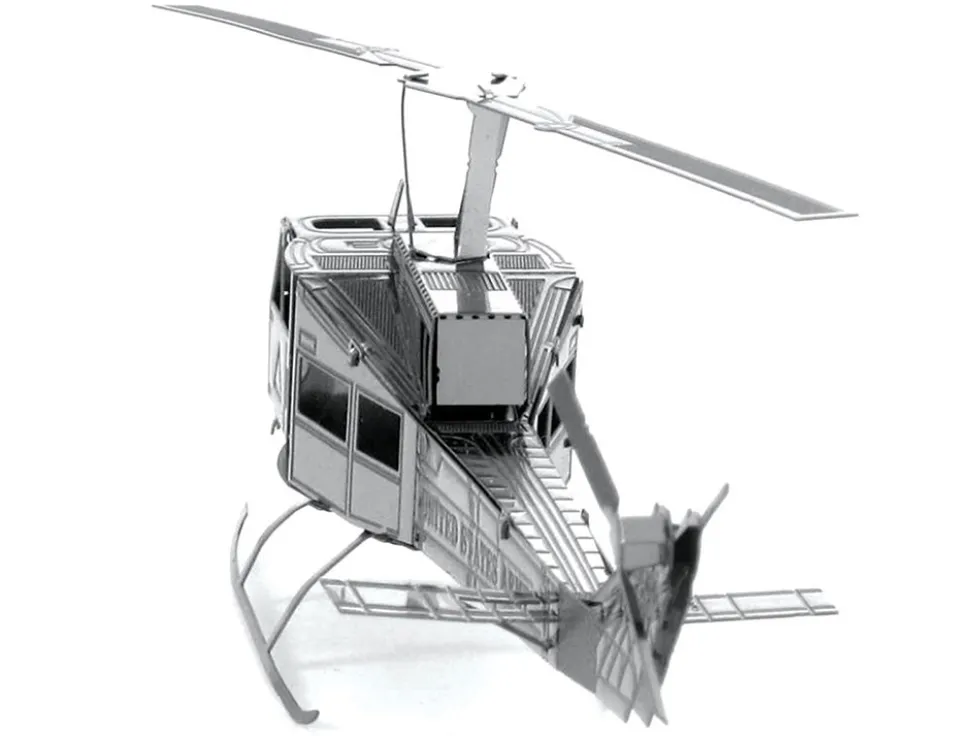 Model Kit Bell UH-1 Iroquois "Huey" Helicopter "United States Army" (Easy Difficulty) Steel Model by Metal Earth